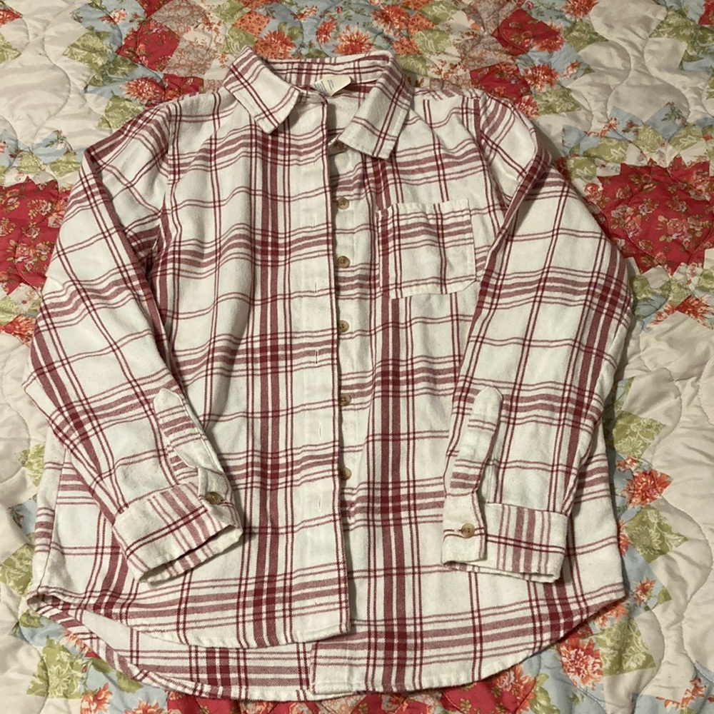 Thereabouts Girls Plaid Button-Up Shirt size Xl